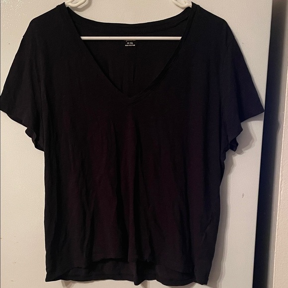 Madewell XL Black V-Neck Short Sleeve Tee 100% Cotton - Picture 1 of 5